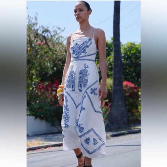 ZARA EMBROIDERED MIDI DRESS ZW COLLECTION - Picture 3 of 10
